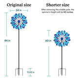 Cyan Oasis Wind Spinners Outdoor for Yard and Garden, Metal Large Wind Spinner with Stake, Windmill for Yard, Gift for Family Friends(84'' H x 24'' W)