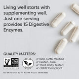 Sports Research Digestive Enzymes with Probiotics & Ginger - Plant Based for Dairy, Protein, Sugar & Carbs - Non-GMO Verified & Vegan Friendly (90 Veggie Capsules)