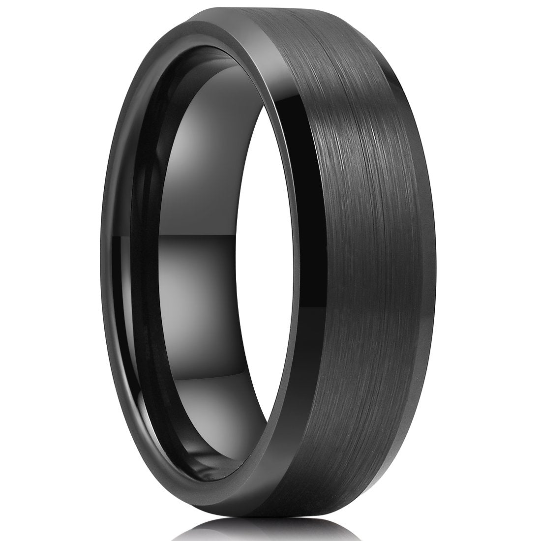 Black Men Tungsten Wedding Band 7mm Size 9
