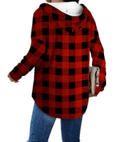 Bofell Tunic Sweatshirt for Women Swing Dressy Tops for Leggings Hoodie Christmas Sweater Pullover Comfy Shirts Red Plaid XL