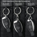 TISUR Titanium Round Carabiner Clip, Spring Hook Key Chain Ring, Small Keyring Carabiner with D-Ring for Car Keys