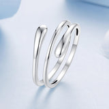 MUNDELL 925 Sterling Silver Simple Multi-layer Open Ring Adjustable Ring for Women Stackable Ring Fine Jewelry