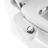 Bio Bidet SlimEdge Bidet Attachment for Toilet, Non Electric, Dual Nozzles for Front and Rear Cold Water Wash, Adjustable Water Pressure, White