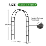 SCENDOR Iron Pergola Arbor Practical, 7.9 Feet High x 4.6 Feet Wide, Assemble Easily for Various Climbing Plant Wedding Garden Arch Bridal Party Decoration Wide Arbor