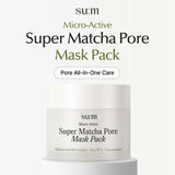 SU:M Micro-Active Super Matcha Pore Mask Pack (3.38fl oz) - Pore refining, oil control, exfoliating mask. with Matcha Blended Complex, Zinc PCA, and Fermented Vitamin B3 for smoother, clearer skin