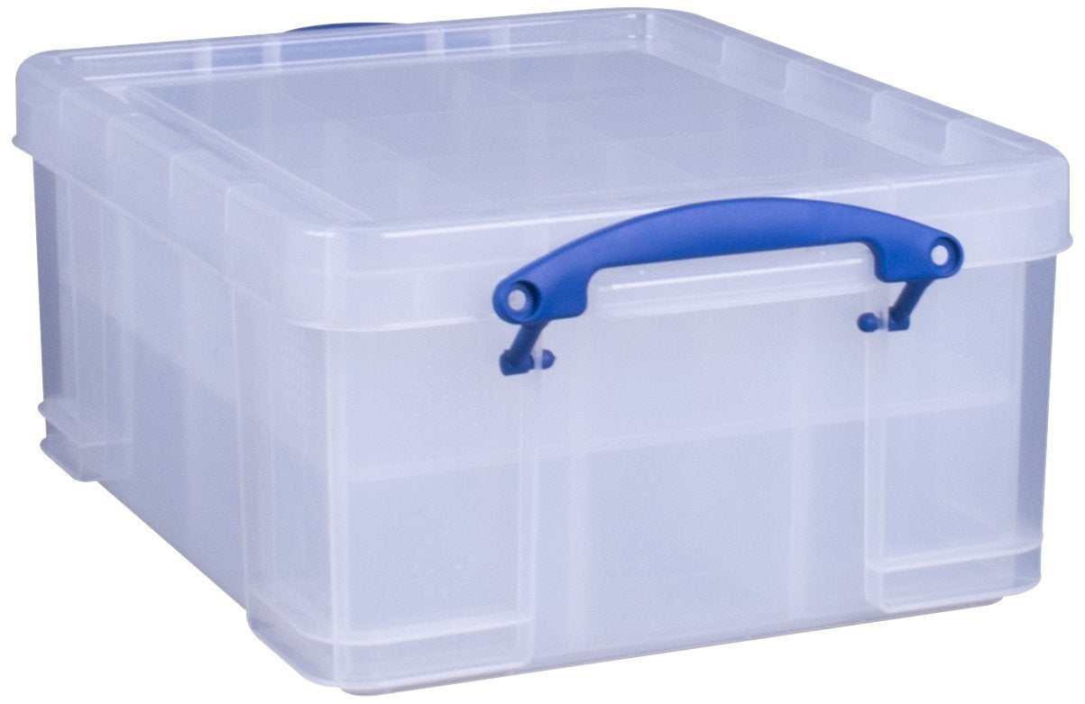 Really Useful Storage Box 21 Litre Storage Box with 2 Trays Clear