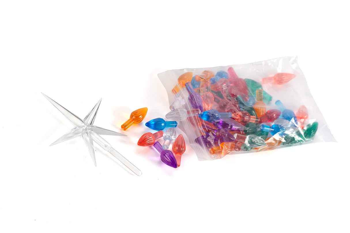 Creative Hobbies Ready to Paint Ceramic Bisque, Large 15.5" Christmas Tree & Base - Light Up! - Electrical Cord, Bulb, Multi-Colored Twists, & Star Included