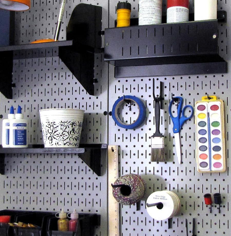 Wall Control 30-P-3232G Gray Metal Pegboard Pack