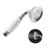Vancoco Classic Handheld Shower Head - Universal Traditional Ceramic Handle High Pressure Brass Chrome Finish