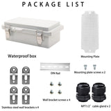 YETLEBOX Outdoor Waterproof Electrical Box Junction Box Weatherproof IP67 ABS Plastic Enclosure Switch Router Project Box Electronics Enclosure With Mounting Plate Wall Bracket Grey 7.9" x 3.9" x 2.8"