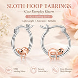 Hypoallergenic Sloth Hoop Earrings Gifts for Girls Women Cute Sloth Jewelry
