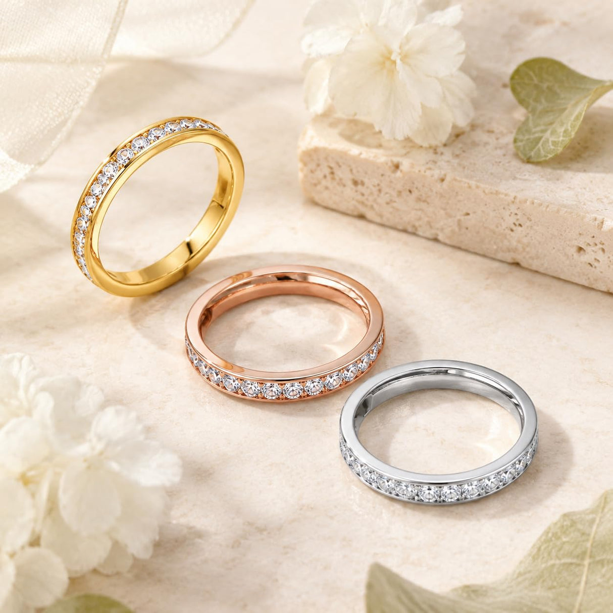 LevyPan 2-Pack 14K Gold Plated Stacking Rings for Oura Ring Gen 5/4/3