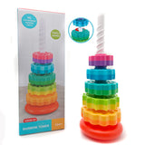 LUCKFUTURE Spinning Stacking Toys, Educational Toddler Toy Stacking Rings Baby Toys, Montessori Toy for Girls and Boys, Spin Gears Christmas Birthday Gift for 1-3 Year Old