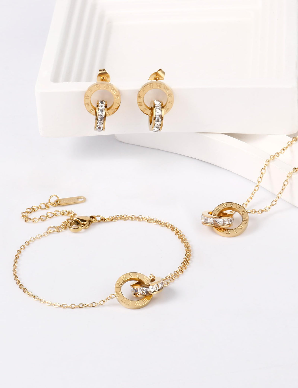 AILPIWE Gold Jewelry Set for Women Dainty Circle Jewelry Sets