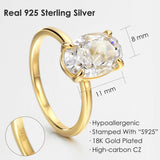 Michooyel 4.0ct Oval Cut Women's Engagement Ring Gold Plated Simulated D Color VVS Promise Ring Wedding Ring for Women 925 Sterling Silver