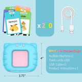 Eaever 520 ABC Sight Words Talking Flash Cards, Christmas Birthday Gift for 2 3 4 5 6 Year Old Boys and Girls, Preschool-Learning-Activities, Toddler Educational Toys for Ages 1-6 Kids, Blue