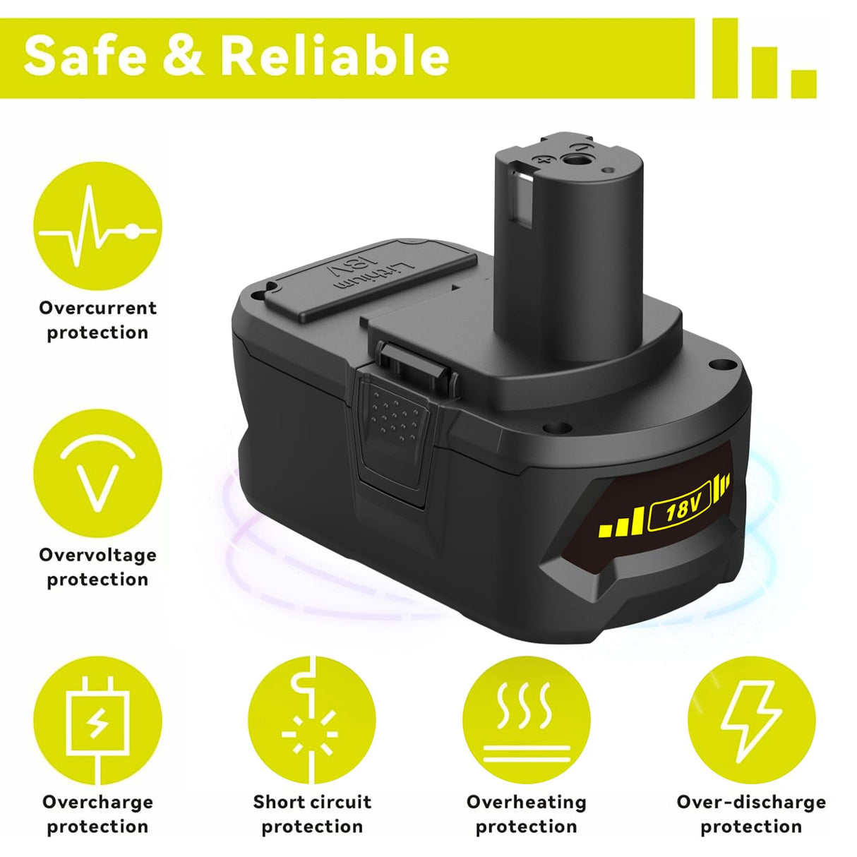 Powilling Upgraded 8.0Ah 2Packs P108 Replacement for Ryobi 18V Battery, 18 Volt Batteries for Ryobi One 18V Cordless Tools P108 P107 P105 P104 P103 P102