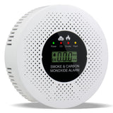 Smoke Detector Carbon Monoxide Gas Alarm, Fire Carbon Monoxide (CO) Detector 2 in 1 with Digital Display and Sound Light Alarm, Portable Battery Operated Suitable for Bedroom Kitchen or Travel