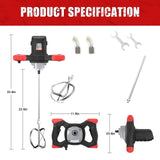 IMAYCC Cement Mixer 2100W, Portable Concrete Mixer, 110V Handheld Mud Mixer for Motar,Paint, Grout, Plaster, Thinset,Fodder Stirring Tool