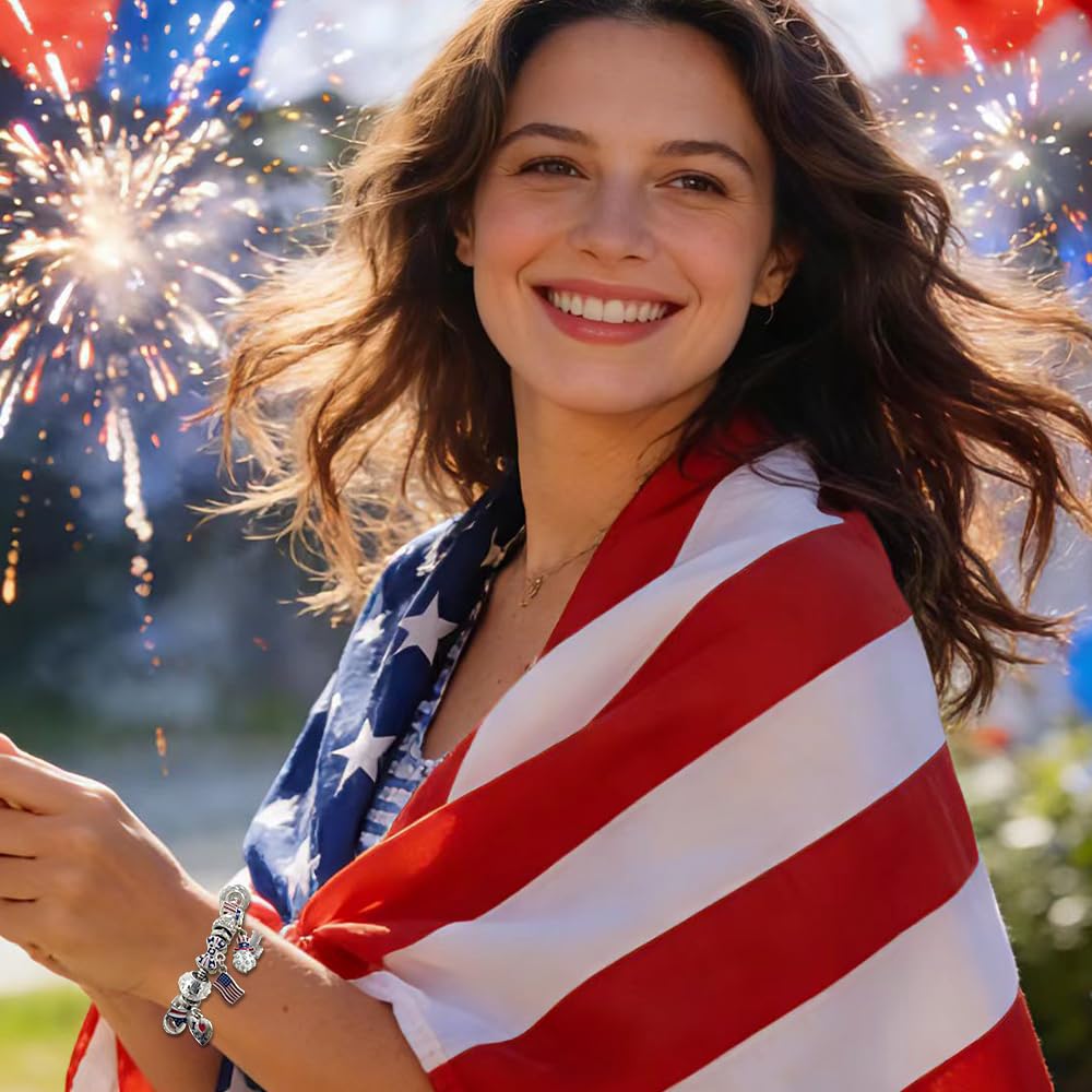 Madison Tyler Patriotic 4th of July Charm Bracelet for Women