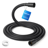 Klabb 80 Inch Extra Long Shower Hose, Matte Black Stainless Steel Shower Hose for Handheld Shower, Flexible Anti-Kink Design with 360° Reinforced PEX Inner Tube, 3.6 GPM, G1/2
