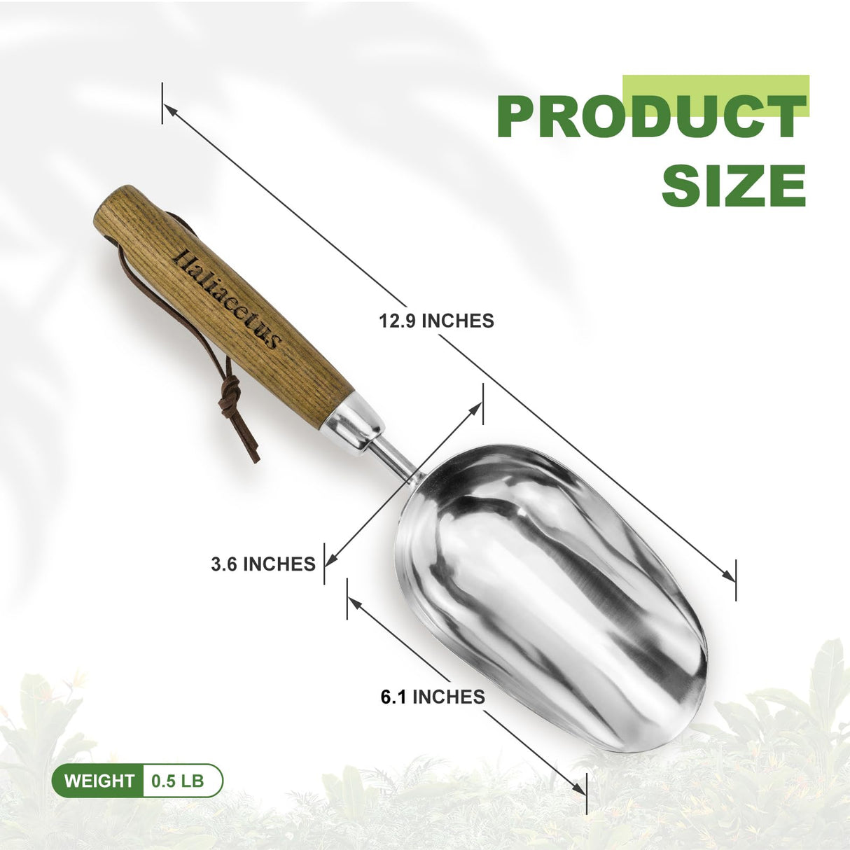 Haliaeetus Potting Soil Scoop, Bend Proof Stainless Steel Gardening Scoop