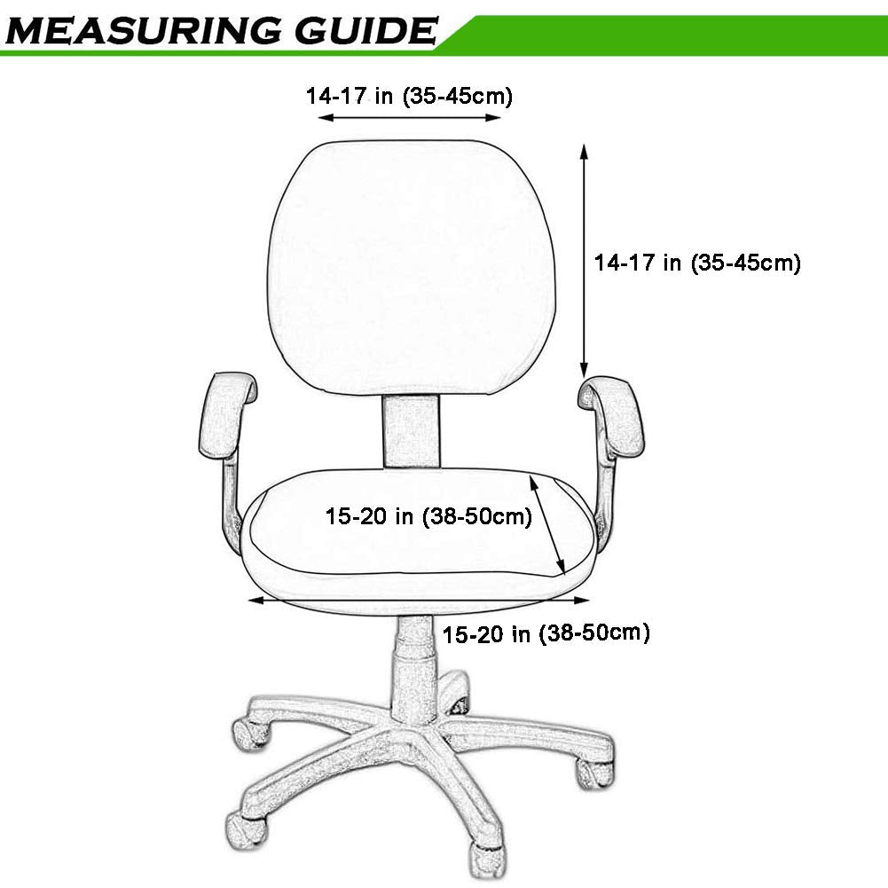 Smiry Stretch Jacquard Office Computer Chair Covers, Removable Washable Universal Desk Rotating Chair Slipcovers Protector, Seat + Backrest Cover, Black