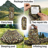 POWERLIX Camping Sleeping Pad - Ultralight Inflatable Camping Mattress Sleeping Mat for Backpacking, Hiking, Compact Lightweight Sleeping Pad, Inflation Bag/Repair Kit Included