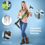 Weed Puller Tool with Long Adjustable Handle (36", 38", & 43"), Quick-Release Weed Ejector Mechanism, Lightweight Aluminum Stand-Up Heavy Duty Weed Remover, 4-Claw Head & Foot Pedal for Easy Weeding
