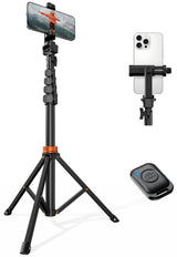 VIMOSE 66" Phone Tripod, Tripod for iPhone with Remote & Phone Stand
