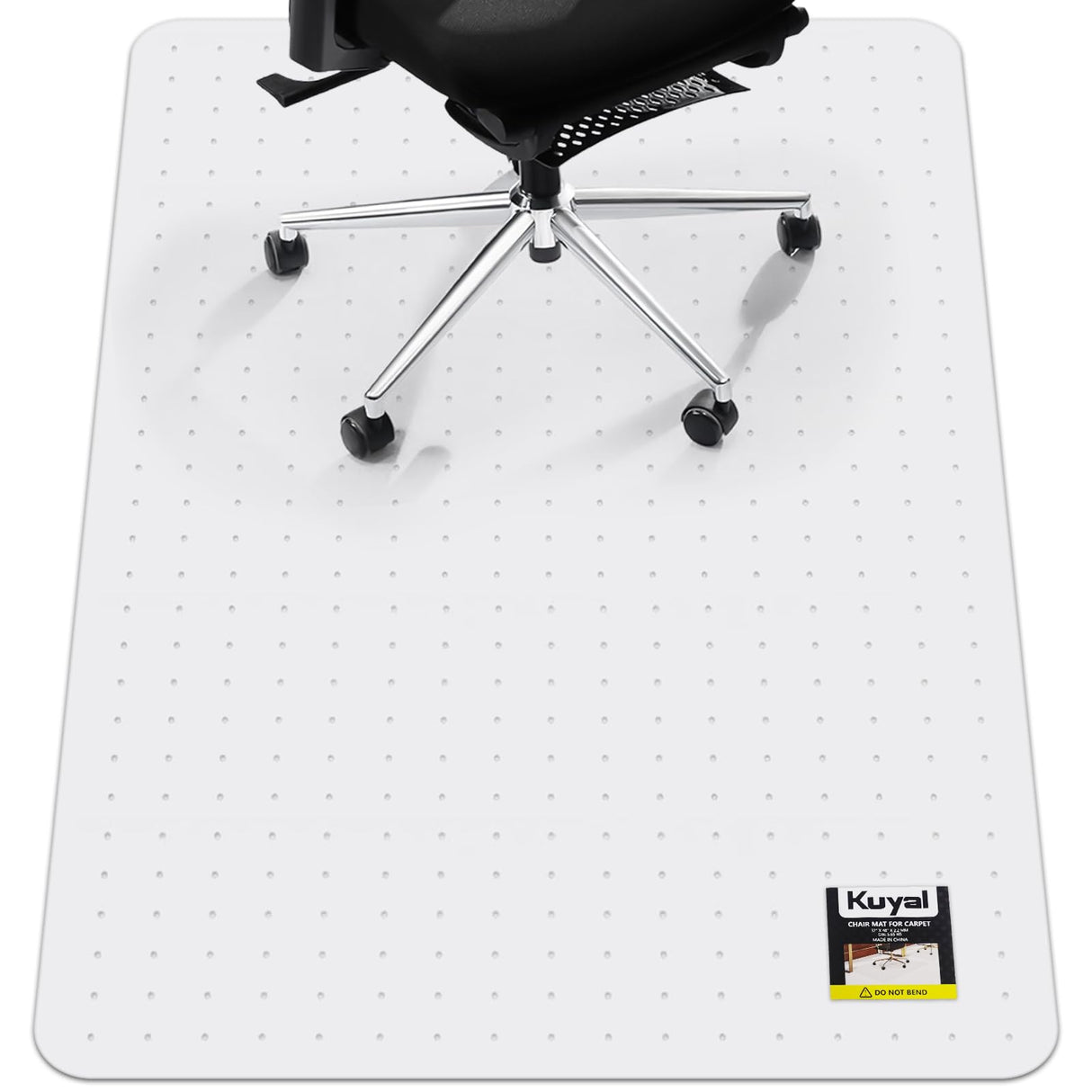 Kuyal Office Chair Mat for Carpet, 32x49 Clear Heavy Duty Computer Chair Mat, Under Desk Protector Carpeted Floors Mat, Easy Chair Movement,Ship Flat