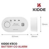 Kidde 5CO Carbon Monoxide Alarm and Detector with AA Batteries - 10 Year Sensor Life CO Alarm for Home