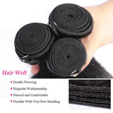 Brazilian Straight Bundles Human Hair 16 18 20 Inch, 12A Grade, 100% Unprocessed Virgin Human Hair Extensions, Natural Black (16-20)