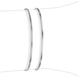 Silver Bracelets for Men, Stackable Fashion Cuban Snake Chain Set, 7 Inch