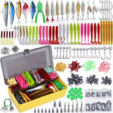 PLUSINNO Fishing Lures Baits Tackle Including Crankbaits, Spinnerbaits, Plastic Worms, Jigs, Topwater Lures, Tackle Box and More Fishing Gear Lures Kit Set, 102/302Pcs Fishing Lure Tackle