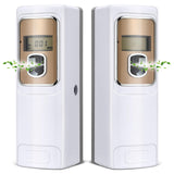 Rossesay 2 Pcs Automatic Air Freshener Spray Dispenser with Screen LCD Perfume Dispenser Wall Mount/Standing Capacity for Bathroom Hotel Office Commercial Place(White)