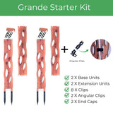 Treleaf Zella Grande Starter Kit – Wooden Extendable Plant Trellis for Indoor Climbing Houseplants – Modular Plant Support with 2 Bases + 2 Extensions - Moss Pole Alternative