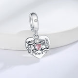 CLYQCL 925 Sterling Silver Charms Fit Pandora Charms Bracelet God Has You In His Arms I Have You In My Heart Fit Wife Daughter Mother's Day Christmas Birthday Gift