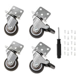 4Pcs Castors for Furniture, 32mm Swivel Castor 2 with Brakes + 2 without Brakes, L-Shaped Heavy Duty Castors Transport Castors with Screws and Screwdrivers for Furniture Cupboard Table Beach Chair