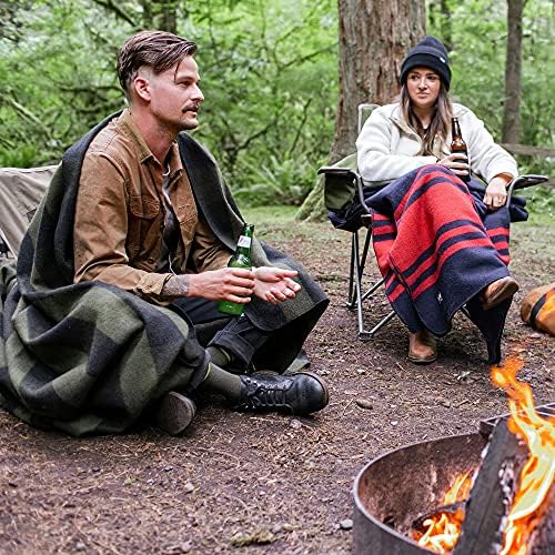 Arcturus Plaid Wool Blankets - 4.5lbs Warm, Heavy, Washable, Large | Great for Camping, Outdoors, Sporting Events, or Home