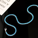 Luxval Turquoise Necklaces for Women Silver Tennis Necklaces Western Turquoise Boho Necklace Beach Summer Everyday Western Jewelry Gifts