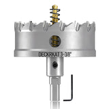 3-3/8" TCT Hole Saw for Hard Metal, Heavy Duty 85mm Tungsten Carbide Tipped Hole Cutter with Spring-Loaded Pilot Drill Bit for Stainless Steel, Metal, Iron, and Plastic.