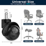 Office Chair Replacement Wheel - Quiet & Smooth Gliding - 2 Inch Heavy Duty Rolling Chair Casters Supports 2000 Lbs,Desk Chair Wheels Universal Fit,Safe for All Floor Or Carpet Set of (Premium Black)