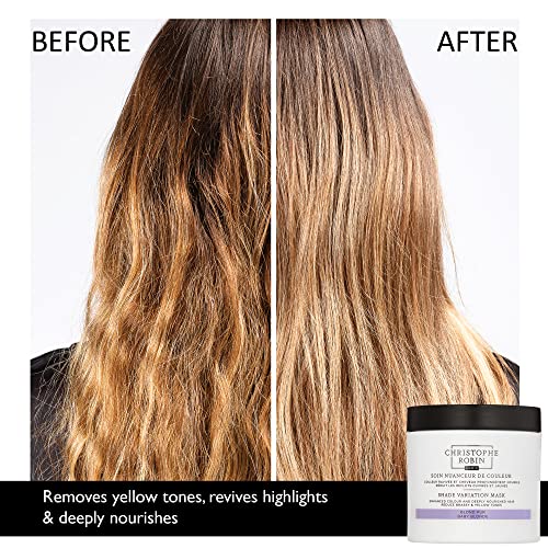 Christophe Robin Shade Variation Mask - Purple Hair Treatment for Neutralizing Brassy and Yellow Tones - Baby blonde 250ml