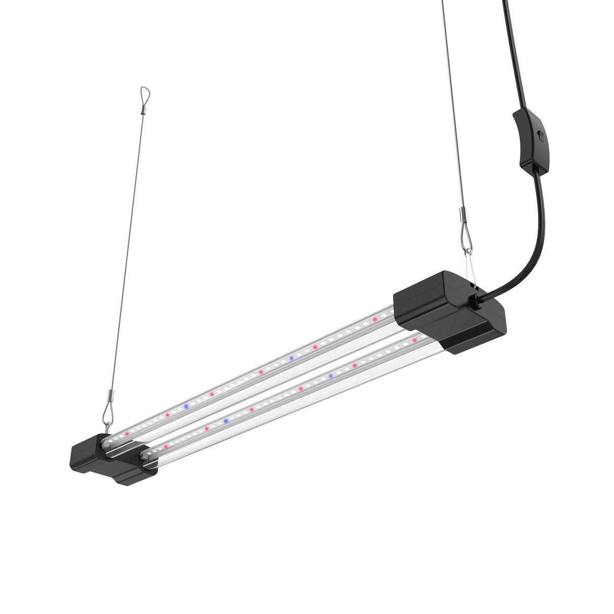 DYMOND BoostGro LED Seed Starter Grow Light Full Spectrum Linkable 5000k Daylight + 660nm Red + 450nm Blue Indoor Plant Lighting Fixture (2 FT, Black)