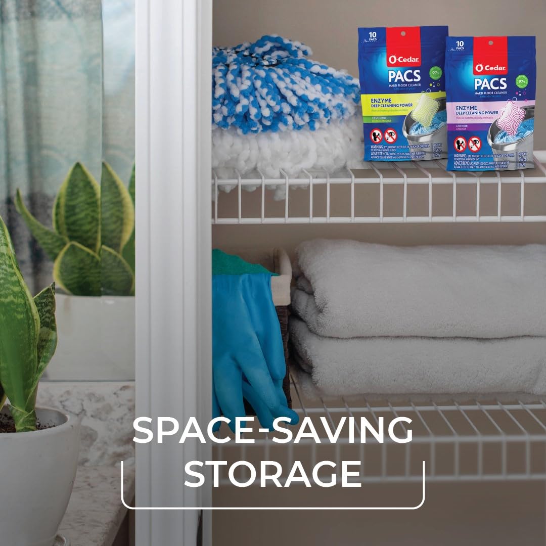 O-Cedar Floor Cleaning 40ct Pacs with Citrus Scent 10ct (2-Packs) and Lavender Scent 10ct (2-Packs)