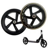 URPIZY Pack of 2 Scooter Tyres Replacement Tyres, 125mm - 200mm Scooter Wheels Pu City Scooter Wheels with Bearings, Skates Wagon Cart Trolley Wheel(180mm*30mm Black)