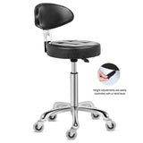 Kaleurrier Swivel Stool Chair Adjustable Height,Heavy Duty Hydraulic Rolling Metal Stool for Kitchen,Salon,Bar,Office,Massage (with Back Rest) (Black)