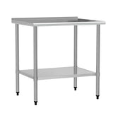 Chingoo Stainless Steel Work Table 30x36 Inch with Adjustable Undershelf & Backsplash, Heavy-Duty Prep Table for Commercial Kitchen, Restaurant, Garage, Outdoor
