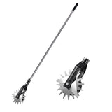 BARAYSTUS Wheel Rotary Edger Lawn Tool, Grass Edge Trimmer, Sidewalk Manual Lawn Edger, Strong 3 Sections Stainless Steel Handle with Cushion Grip, 58.3-Inch